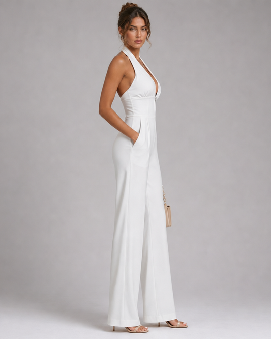 Nymera™ | Halter Neck Wide Leg Sleeveless Jumpsuit