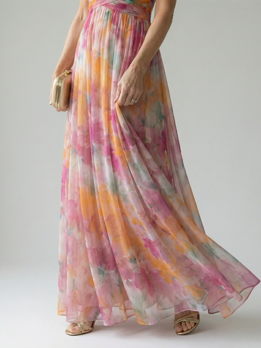 Isel™ Soft Wrap Maxi Dress - Multicolor