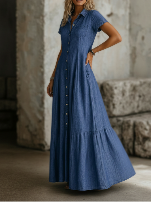 Mandy | Long Denim Dress