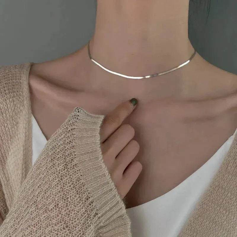 Serena™ Flat Silver Necklace
