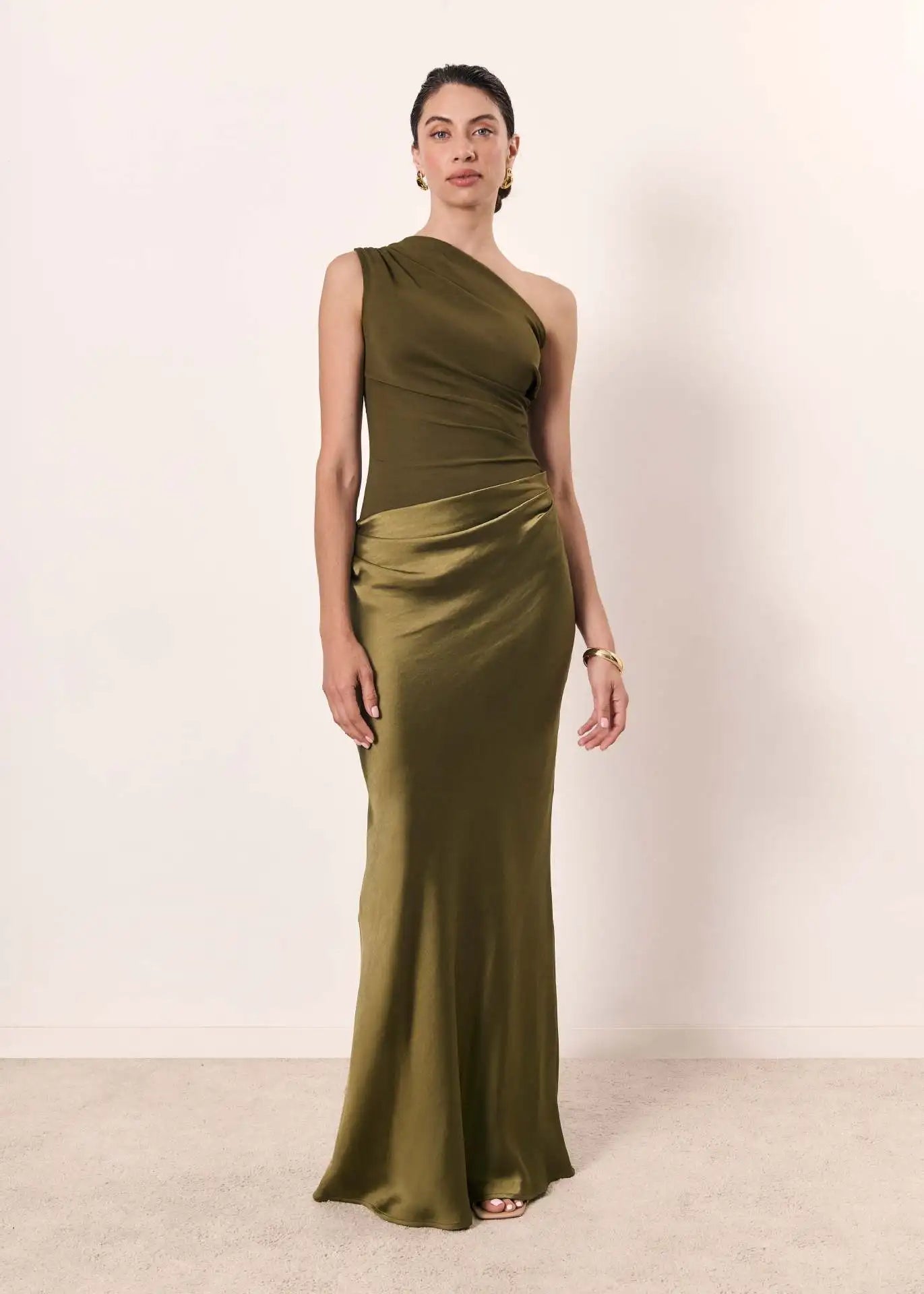Luni™ | Satin Maxi Dress with Slit