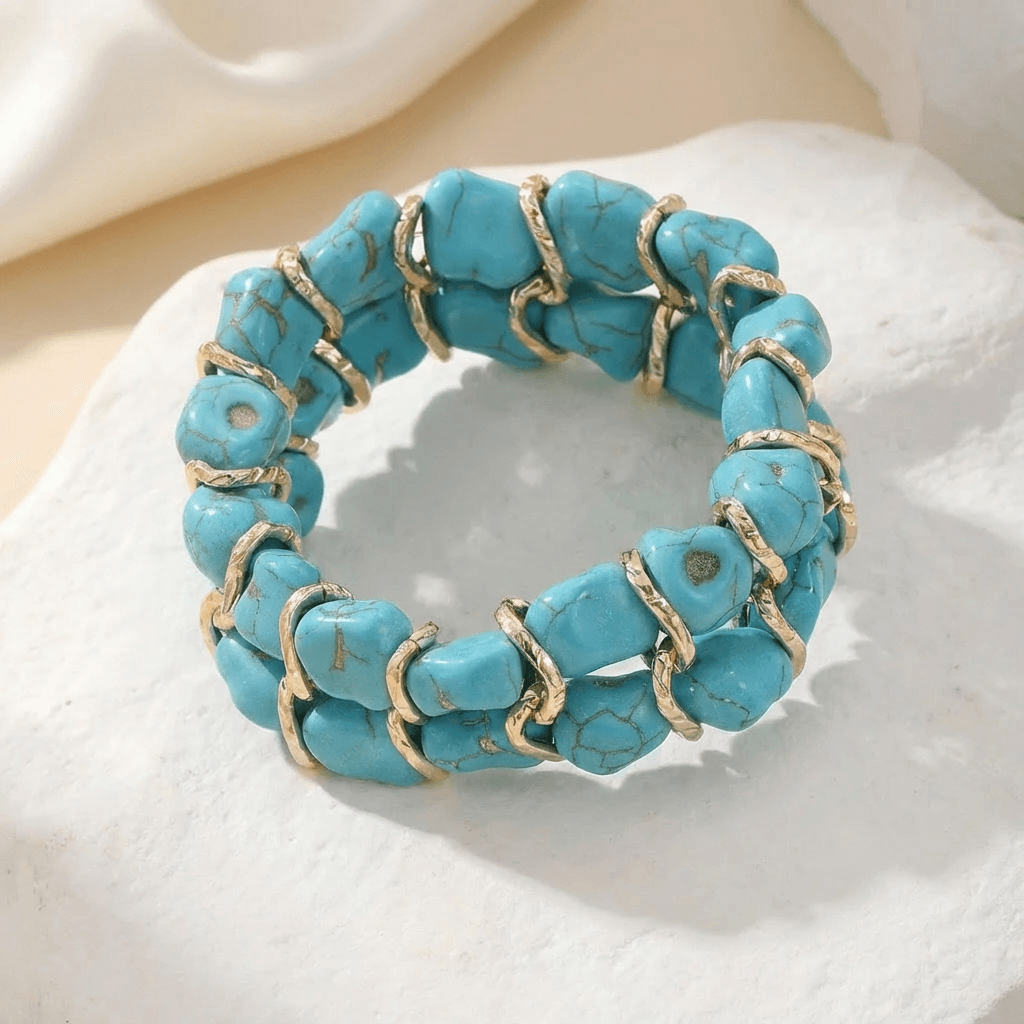 Elegant Turquoise Gold Bracelet - Turquoise