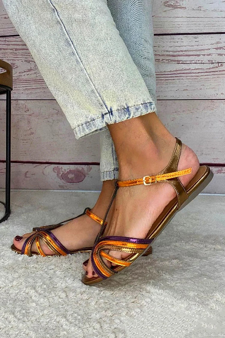 Viviana multicolour woven sandal side