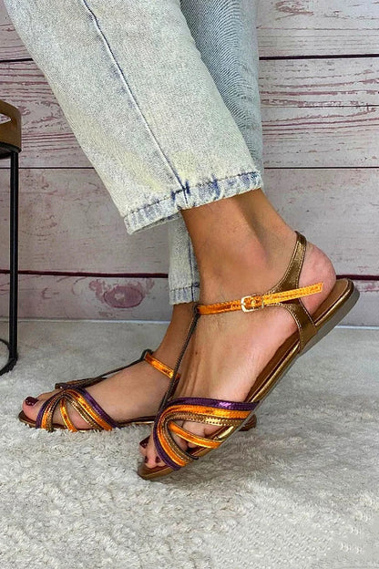 Viviana multicolour woven sandal side