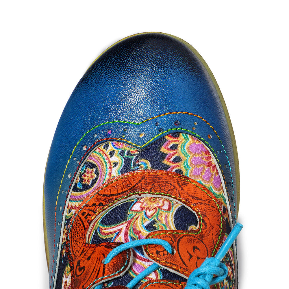 Bohemian Flower Painted  Brogue Shoes