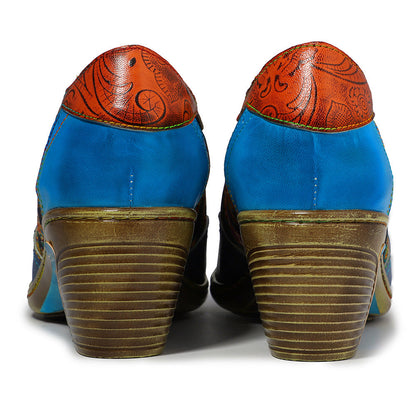 Bohemian Flower Painted  Brogue Shoes