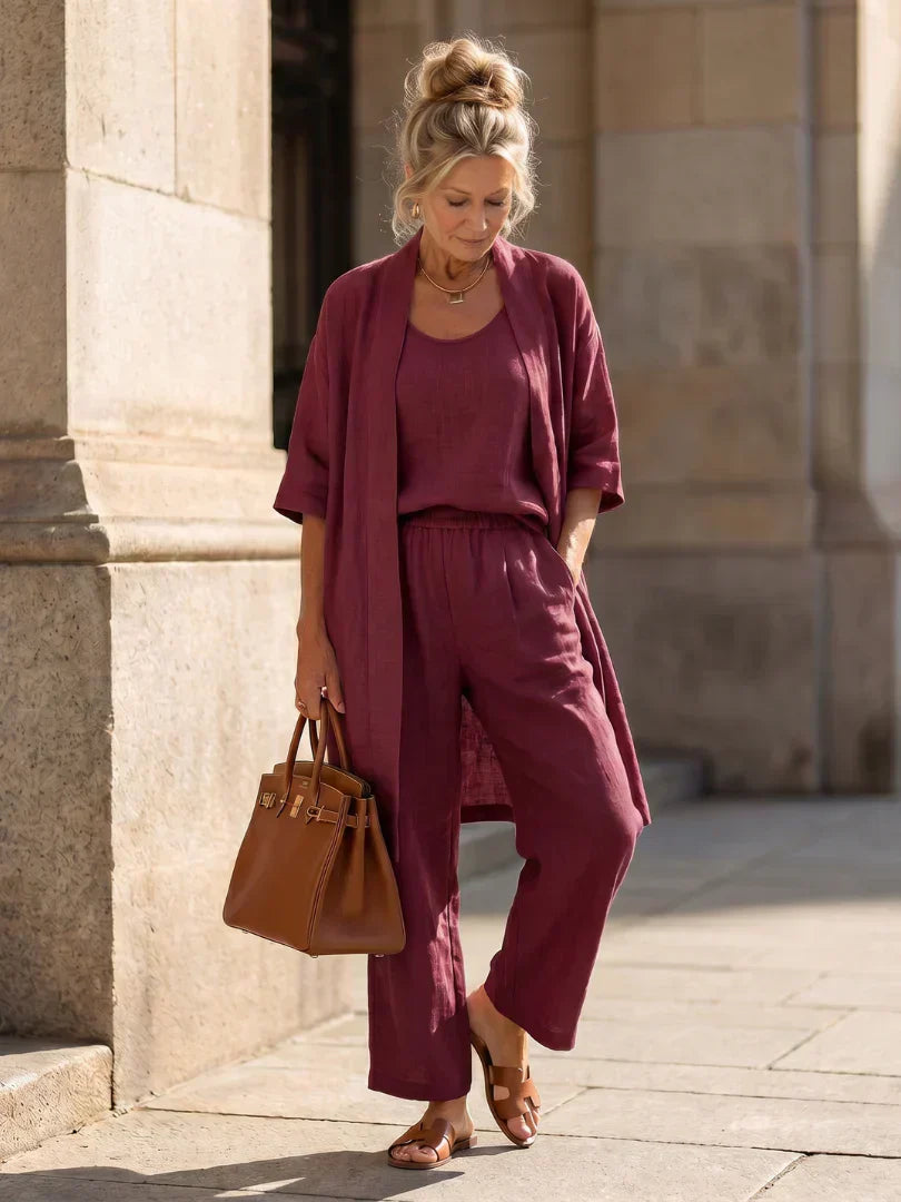 Lorrin Elegant Set in Wine Red