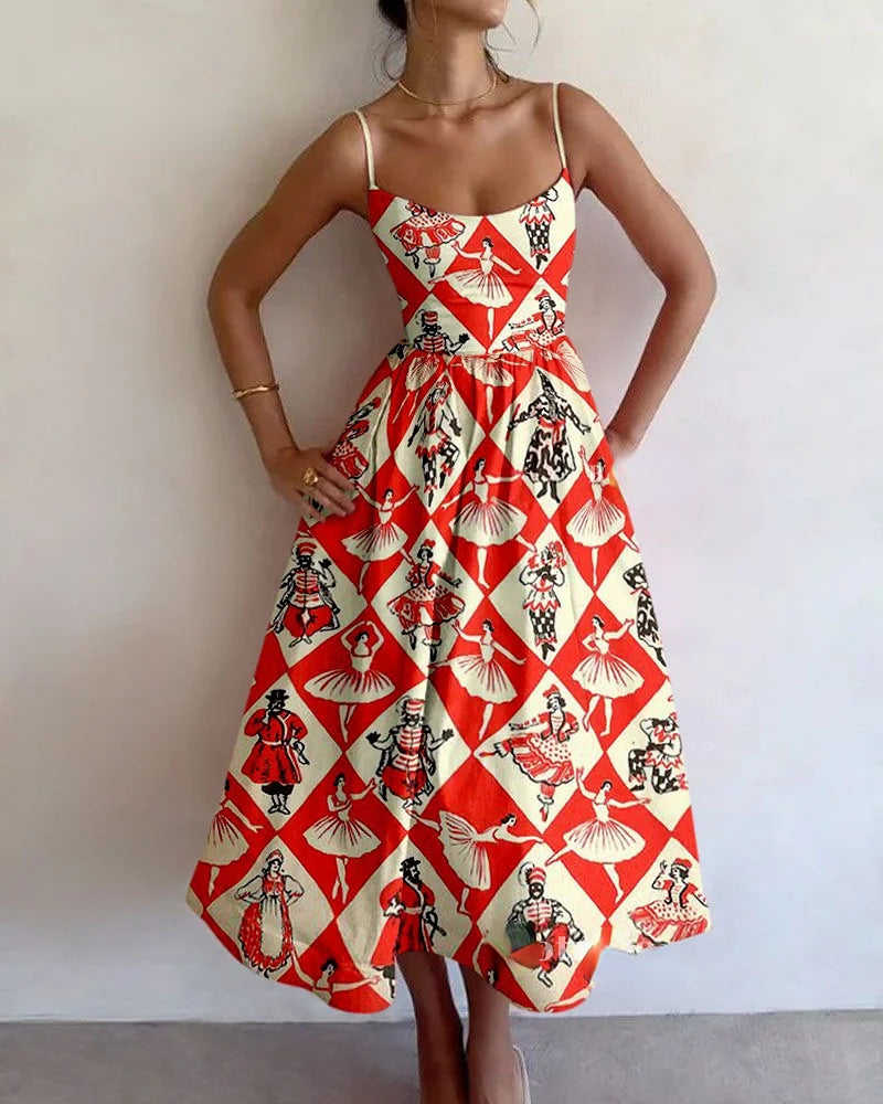 Virella Vintage Carousel Midi Dress