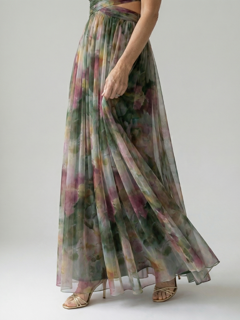 Isel™ Soft Wrap Maxi Dress - Dark Green