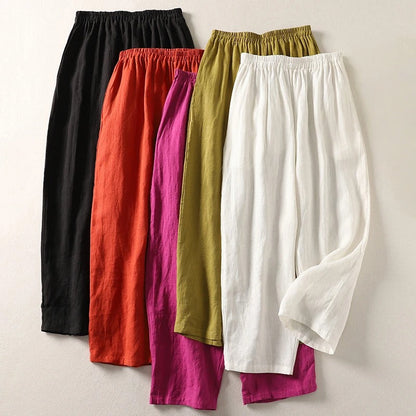 Amalia Flowy Linen and Cotton Pants