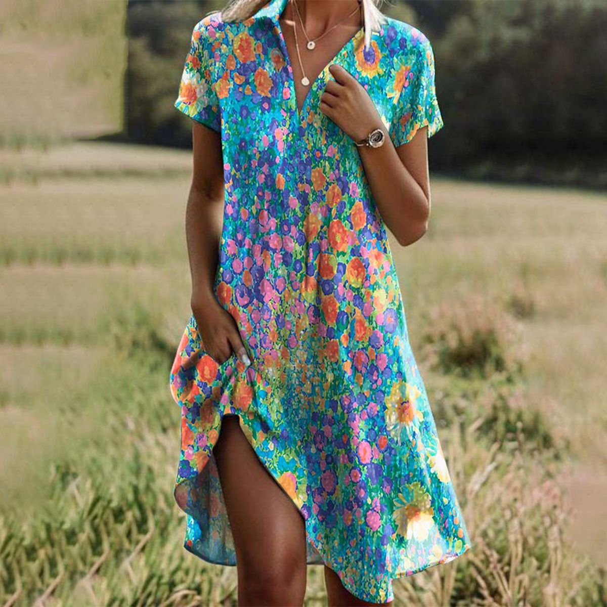 Tansy™ Trendy and Comfortable Summer Dress - Blue