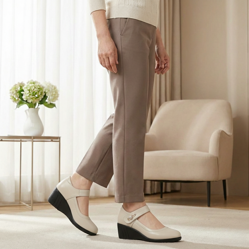 Lydia™ Elegant Mid-Heel Comfort Shoes - Beige