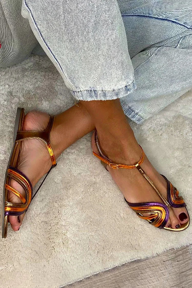 Viviana multicolour woven sandal angle