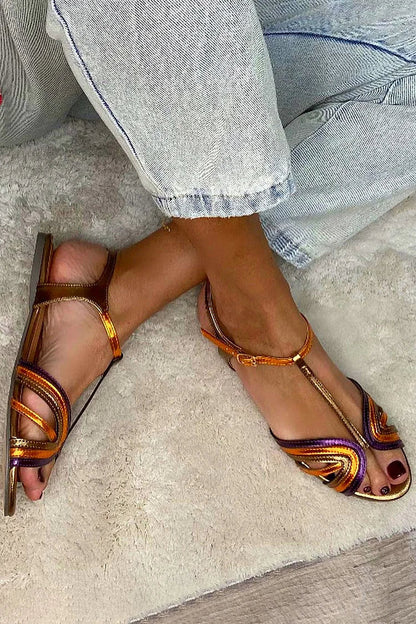 Viviana multicolour woven sandal angle