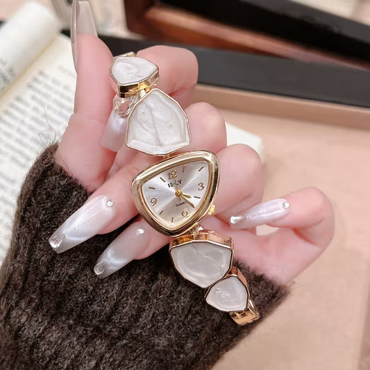 Turquoise Stone Gold Bracelet Watch - Pearl