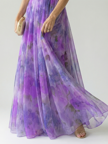 Isel™ Soft Wrap Maxi Dress - Purple