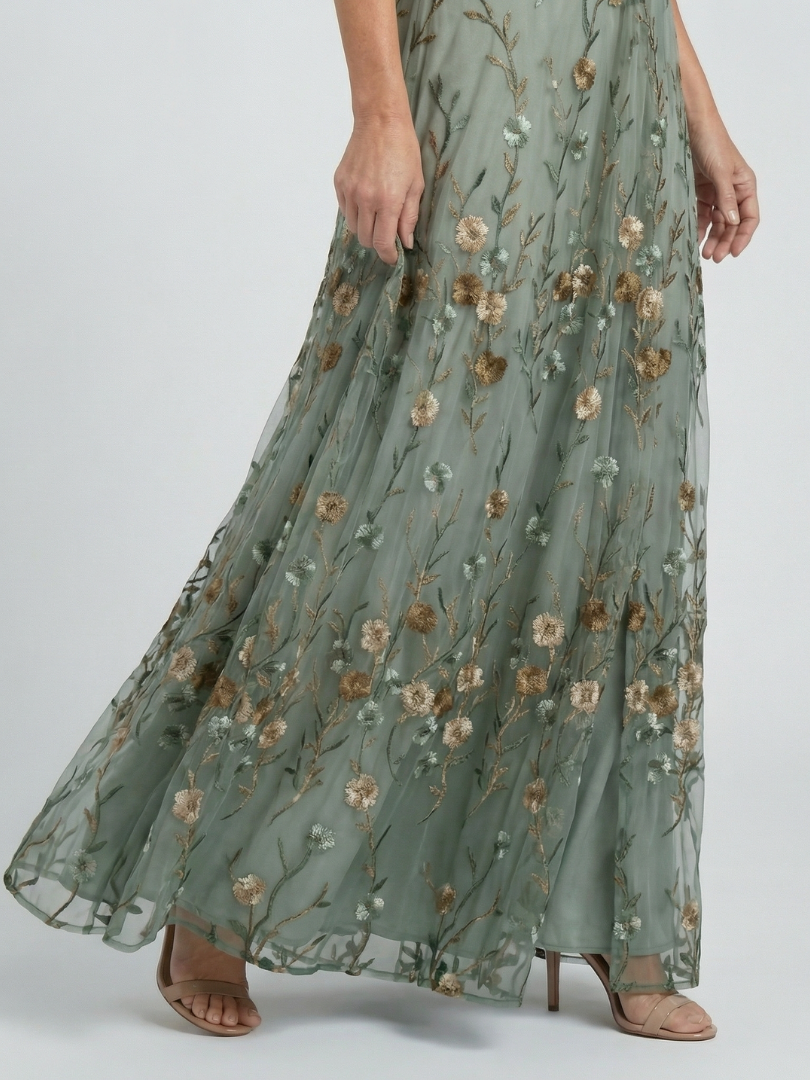 Selora Halter Bloom Flow Maxi Dress detail
