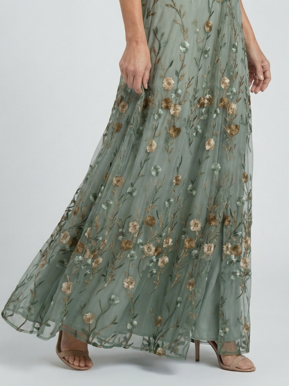 Selora Halter Bloom Flow Maxi Dress detail