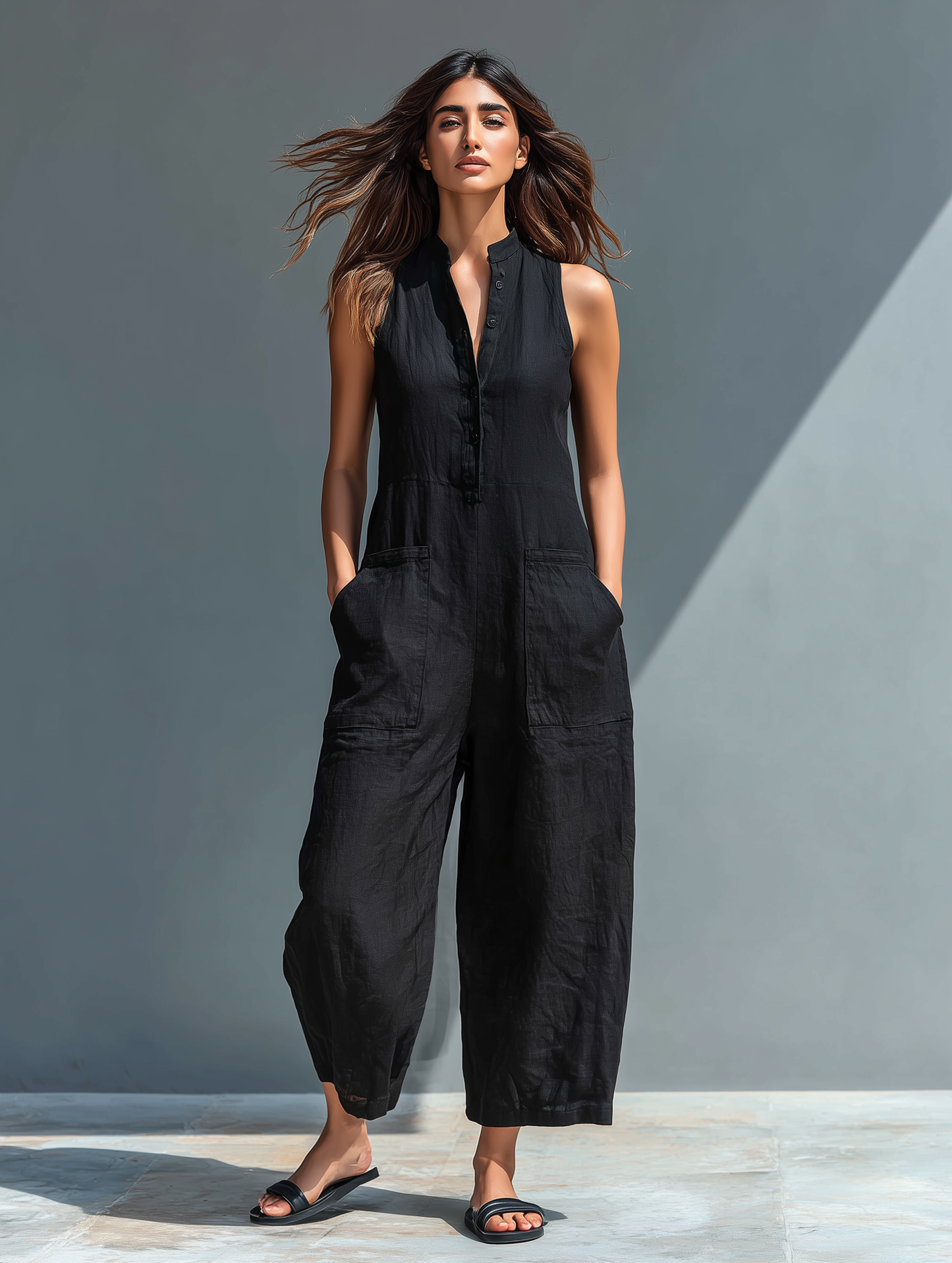 Lucy Elegant Sleeveless Jumpsuit - Black