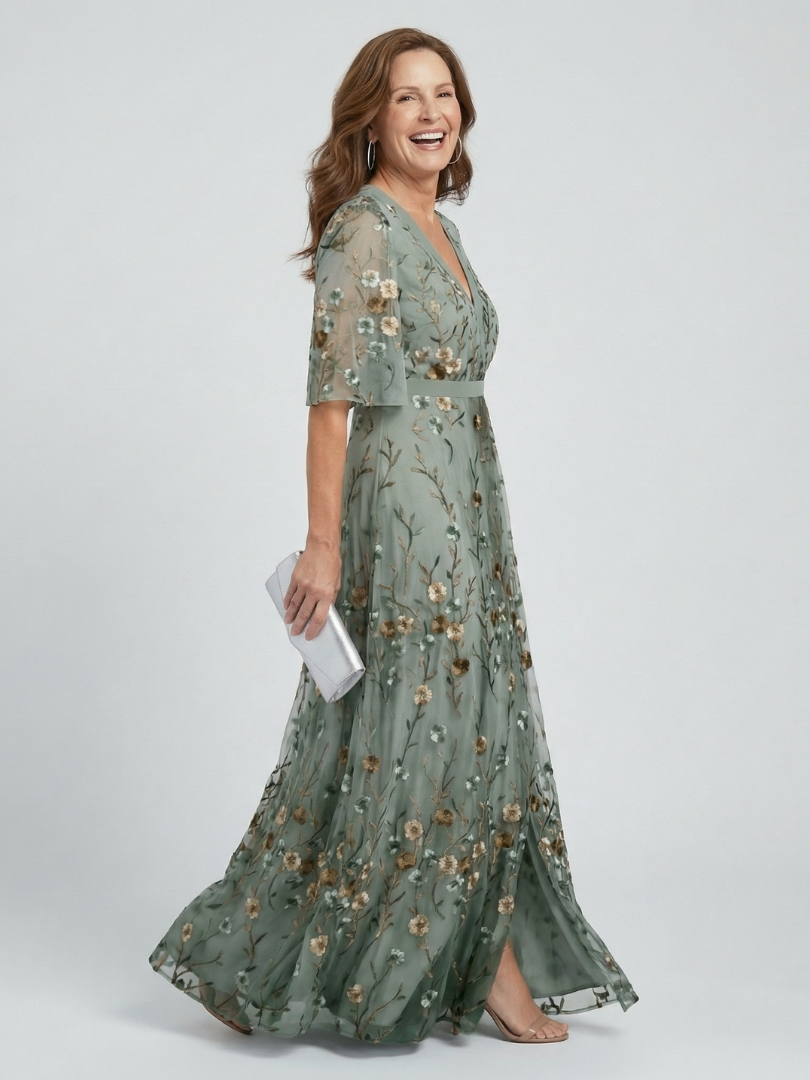 Selora Halter Bloom Flow Maxi Dress detail