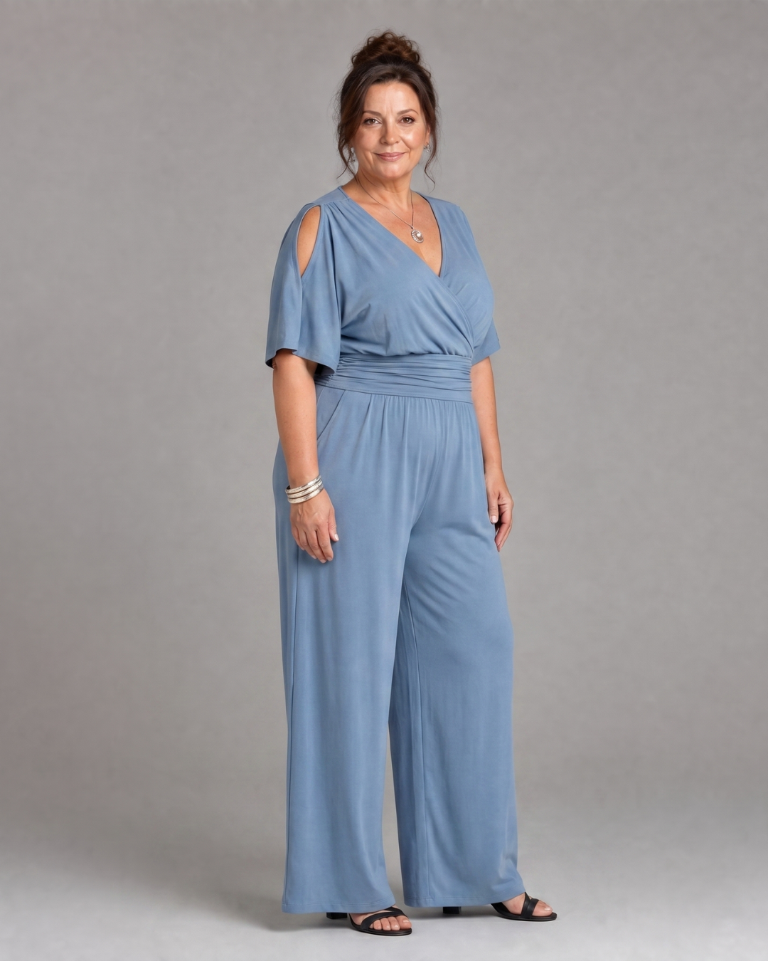 Nyxara™ | Cold Shoulder Wrap Waist Relaxed Jumpsuit