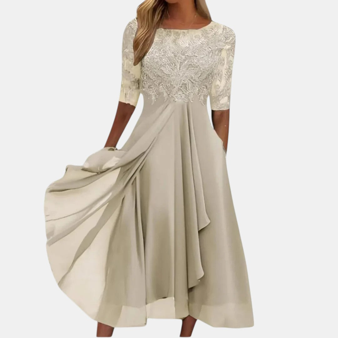 Rubi™ Elegant Dress - Cream