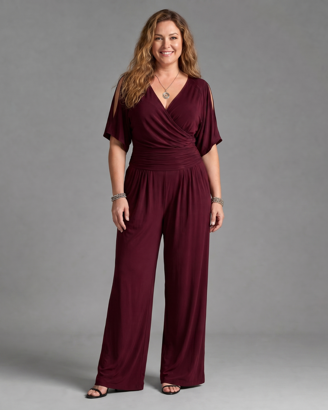 Nyxara™ | Cold Shoulder Wrap Waist Relaxed Jumpsuit