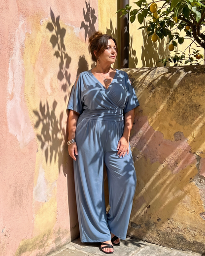 Nyxara™ | Cold Shoulder Wrap Waist Relaxed Jumpsuit