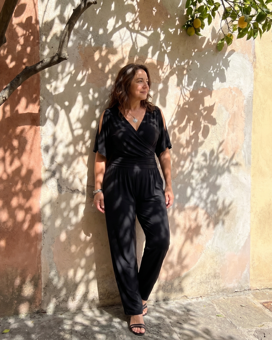 Nyxara™ | Cold Shoulder Wrap Waist Relaxed Jumpsuit