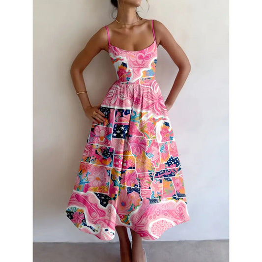Marlowe Blush Garden Midi Dress
