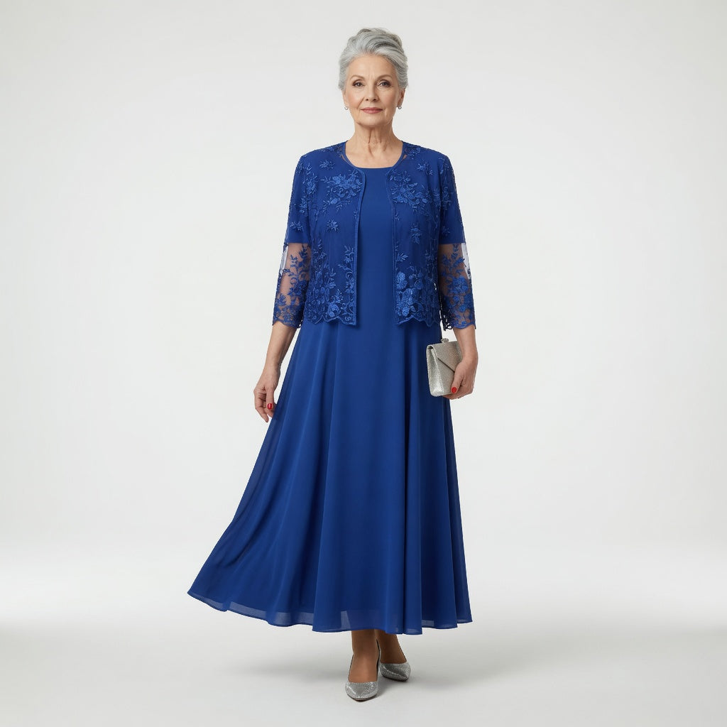 Valerie™ Floral Ceremony Dress - Blue styled