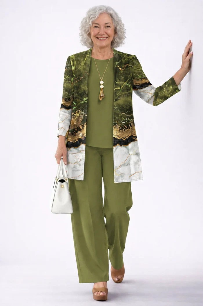 Jenilyn™ Classic Elegance Three-Piece Set - Olive Green