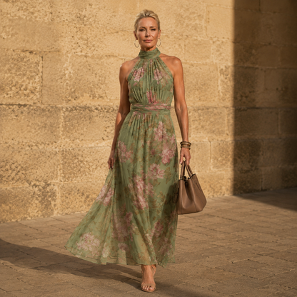 Mirelle™ Gathered Halter Midi Dress