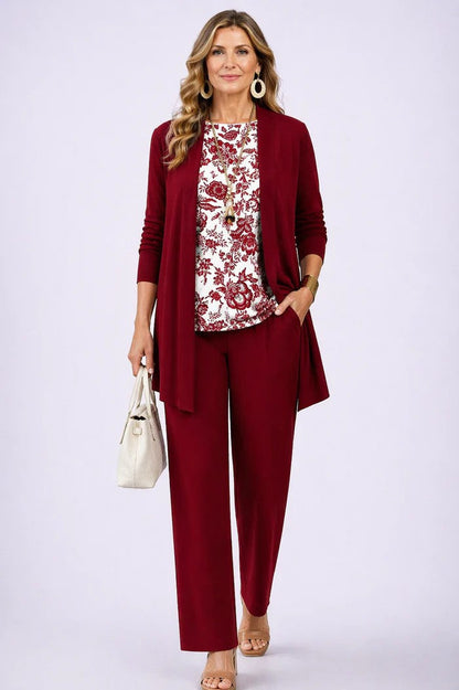 Jenilyn™ Classic Elegance Three-Piece Set - White Red