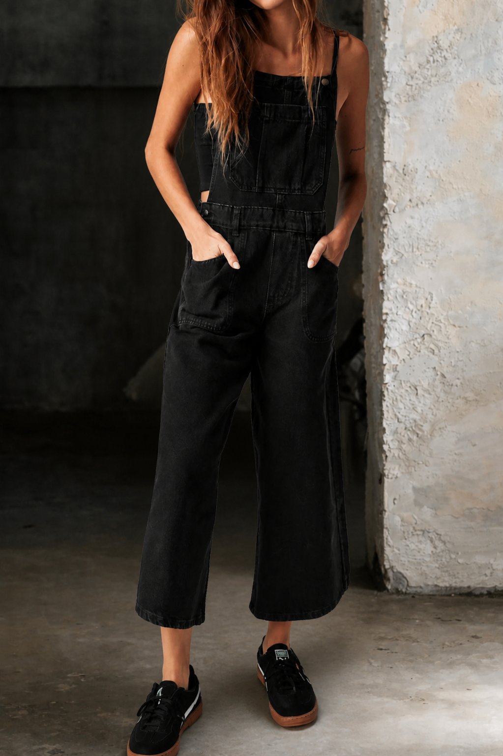 Elizabeth Wide Leg Suspender Jumpsuit