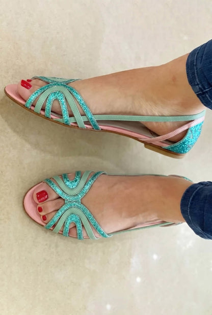 Eleonora sandal in Bluish Green