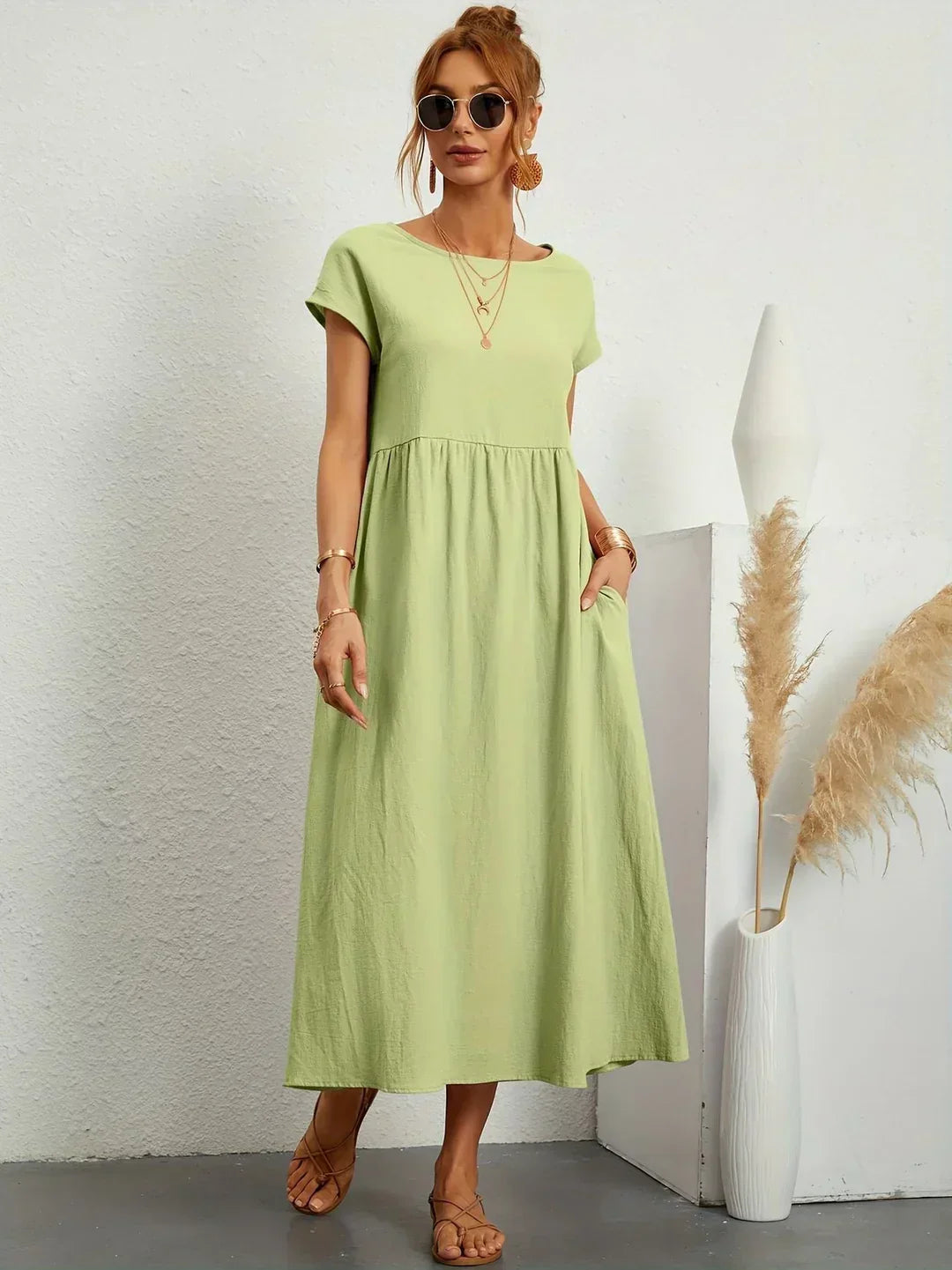Nadine™ Fluid Midi Dress - Mint Green