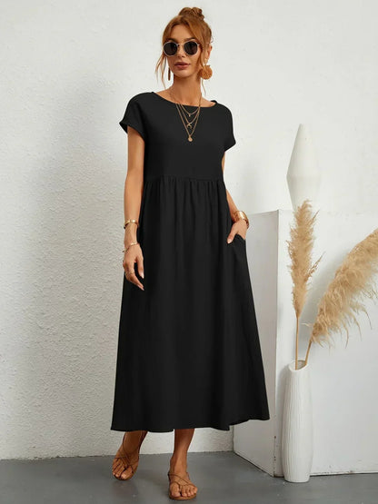 Nadine™ Fluid Midi Dress - Black