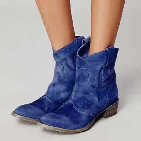 Charlotte Suede Boots - Dark Blue