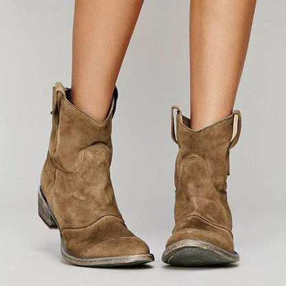 Charlotte Suede Boots - Brown