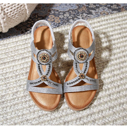 Aurore™ | Rhinestone Platform Wedge Sandals