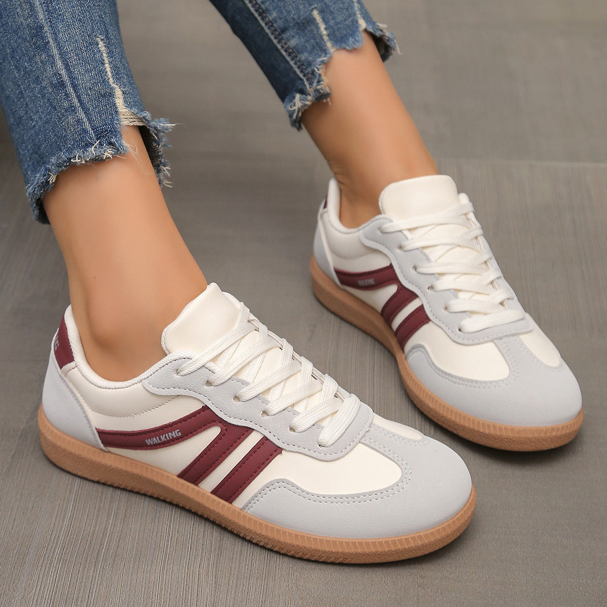 Deliza Orthopedic Trainers - Wine Red