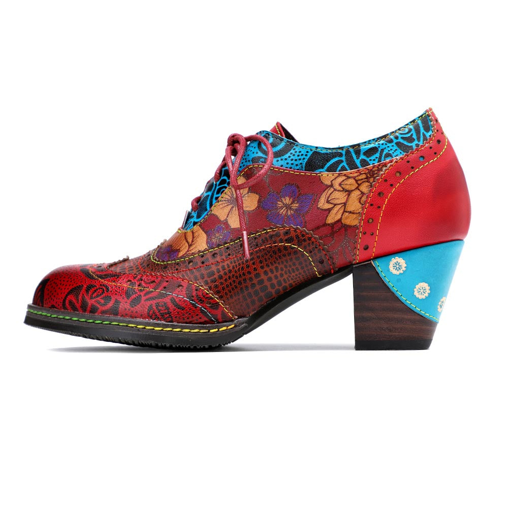 Floral Pattern Splicing Comfy Shoes