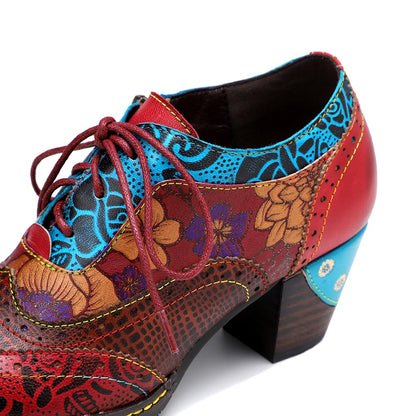 Floral Pattern Splicing Comfy Shoes