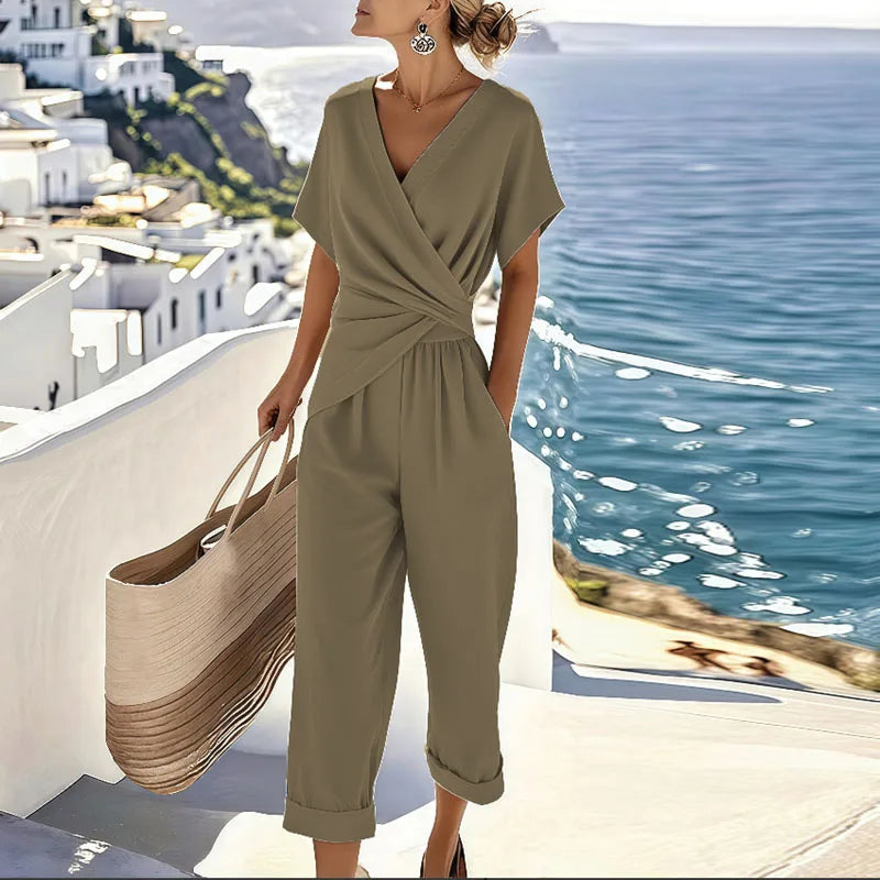 Colleen™ Elegant Two-Piece Set - Khaki