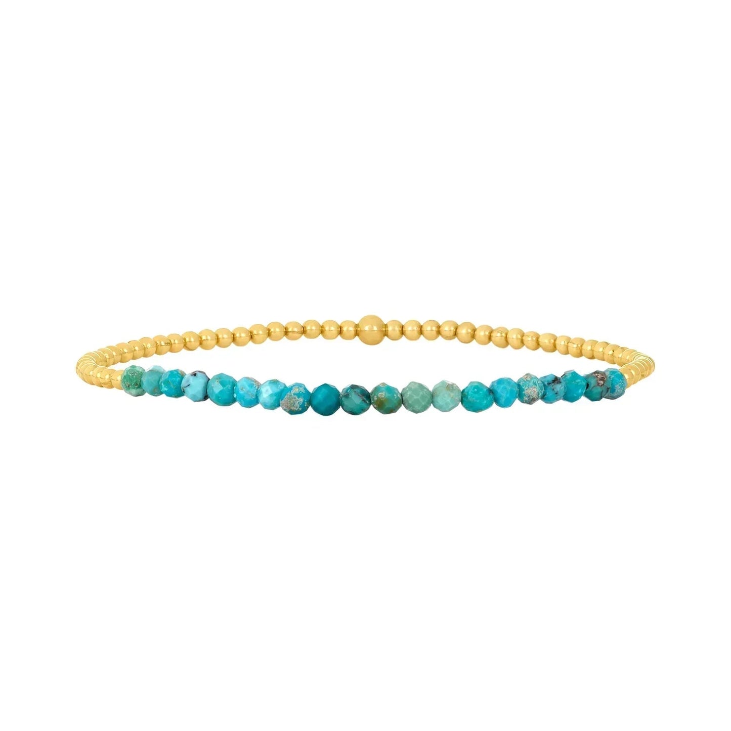 Heritage Turquoise Beaded Bracelet - Gold/Turquoise 1