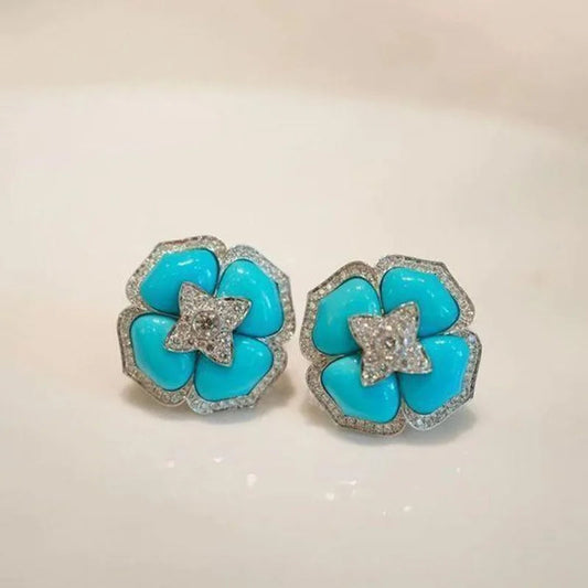 Intimate Turquoise Flower Earrings