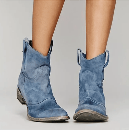 Charlotte Suede Boots - Blue