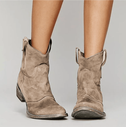 Charlotte Suede Boots - Light Brown