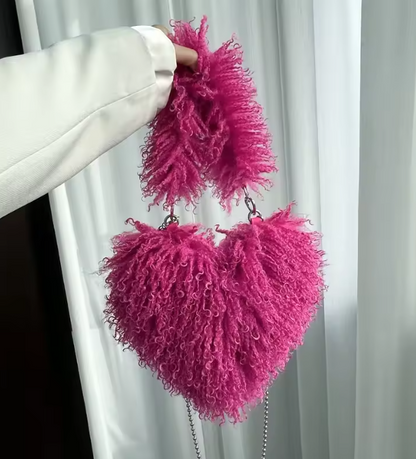 Felize | Women Heart Plush Crossbody Bag